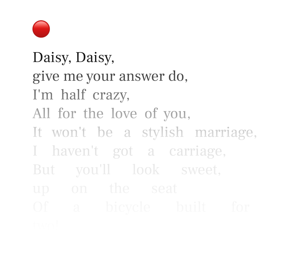 HAL9000 Daisy song