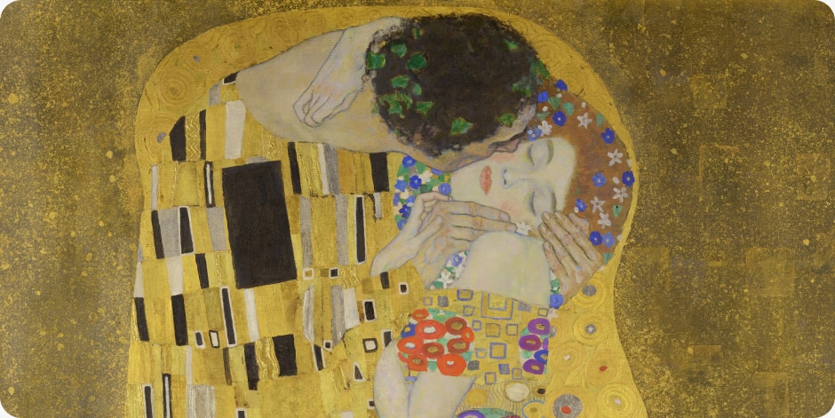 The Kiss by Gustav Klimt — Art Nouveau, 1907–08